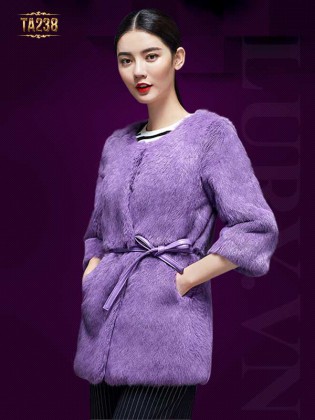 Áo khoác lông thỏ dáng dài TA238