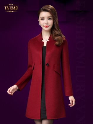 Áo khoác dạ HQ 1 cúc túi chéo cao cấp TA1243 (Màu đỏ)