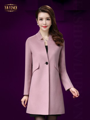 Áo khoác dạ HQ 1 cúc túi chéo cao cấp TA1243 (Màu hồng)
