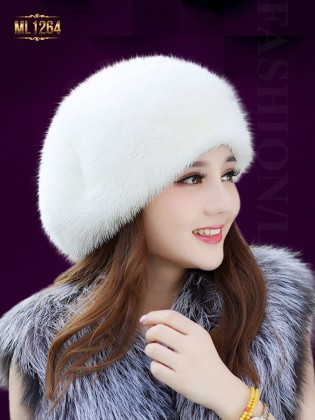 Mũ nồi lông phong cách Hàn Quốc thời trang ML1264 (Màu trắng)