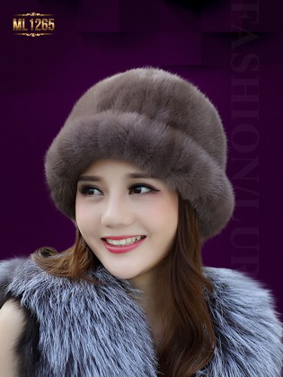 Mũ lông tròn bo vành HQ cao cấp ML1265 (Màu nâu)