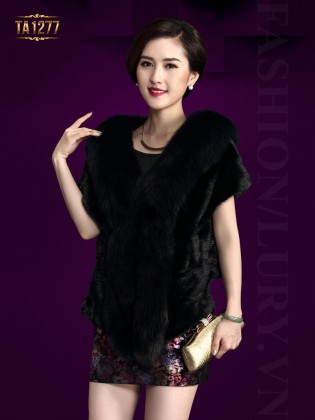 Khăn choàng lông Hàn Quốc sang trọng TA1277 (Màu đen)