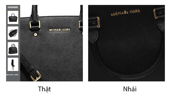 Logo của túi xách Michael Kors xuất khẩu và hàng nhái