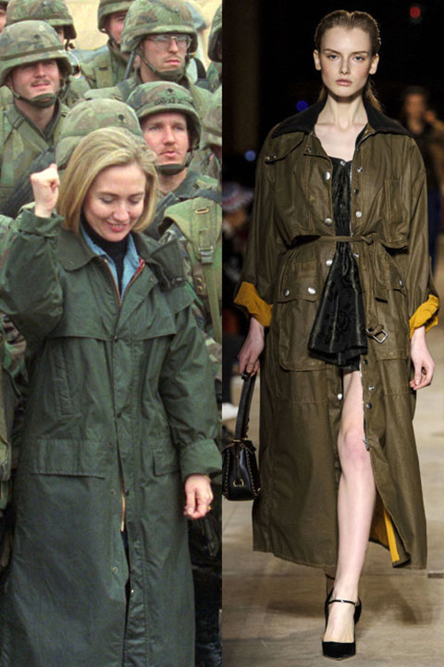  Chiếc áo khoác màu xanh lá Hillary Clinton mặc vào năm 1996