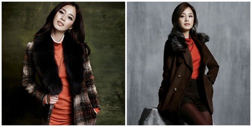  Kiểu áo khoác dạ phối cổ lông màu đen rất được Kim Tae Hee yêu thích