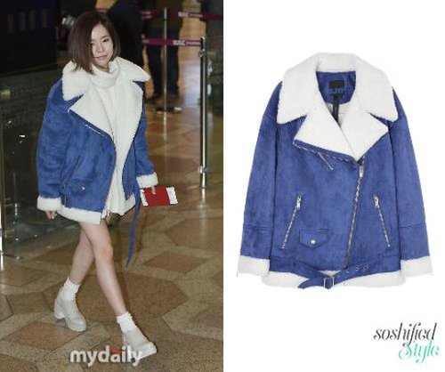 Sunny sành điệu, cá tính trong chiếc áo khoác lót lông ấm áp của SJYP