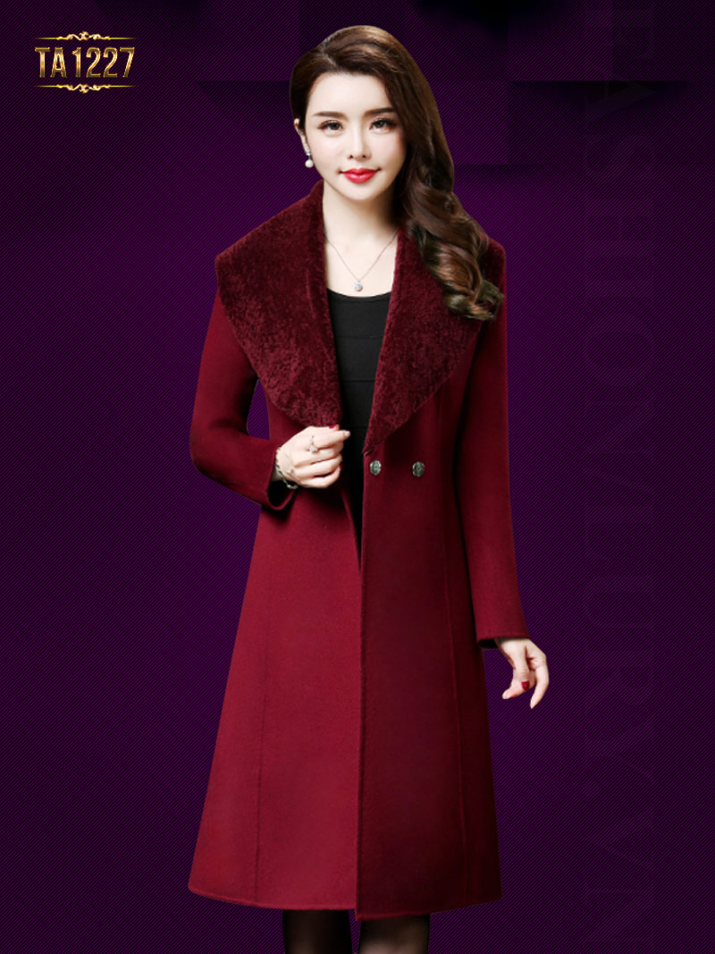 Mẫu áo khoác dạ nữ một cúc màu đỏ sang chảnh, đẳng cấp vô cùng TA1227