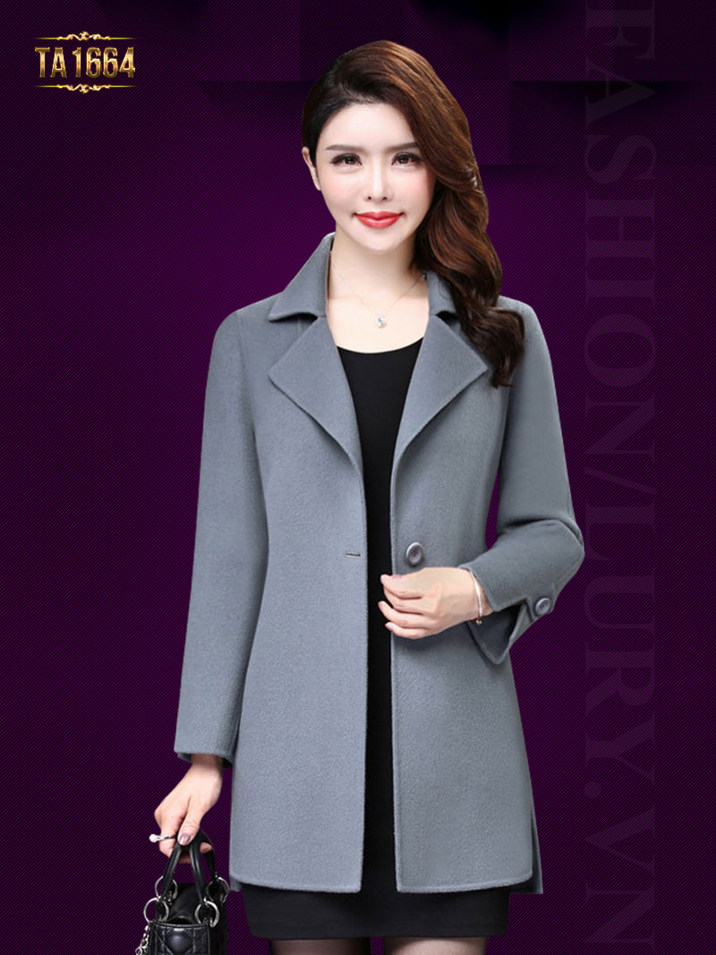  Mẫu áo khoác dạ nữ năm 2017 cổ vest phiên bản mới nhất TA1664; Giá: 7.266.000 VNĐ