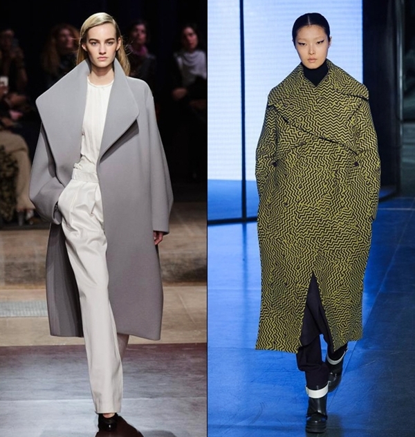  Áo khoác dạ nữ 2016 oversize của nhà thiết kế  Hermes và Kenzo trên sàn catwalk Thu đông năm nay.