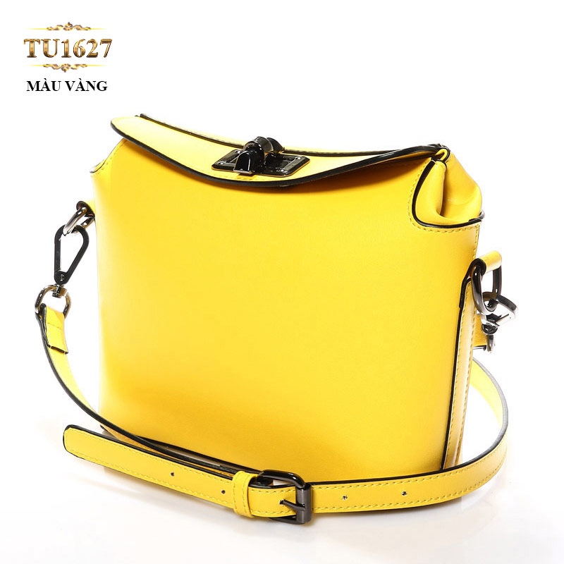 Túi xách đeo thời trang nắp khóa trên TU1627 (Màu vàng)