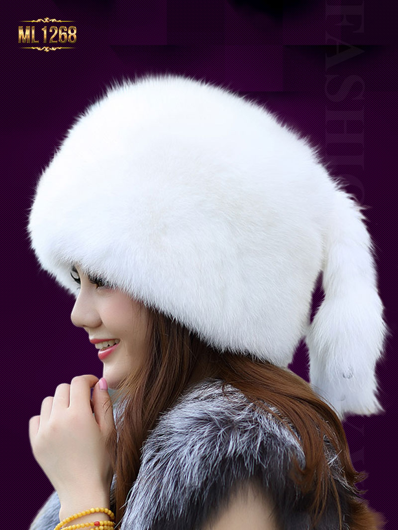 Mũ nồi lông trơn phong cách HQ thời trang ML1268 (Màu trắng)
