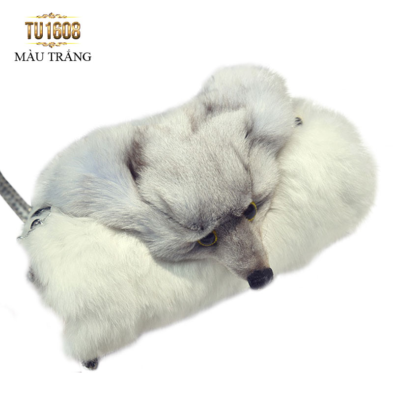 Túi xách lông thú thời trang TU1608 (Màu trắng)